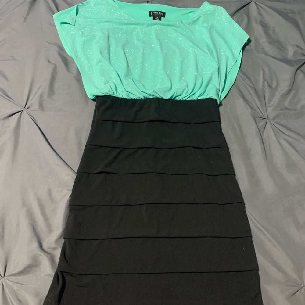Black and Teal Dress